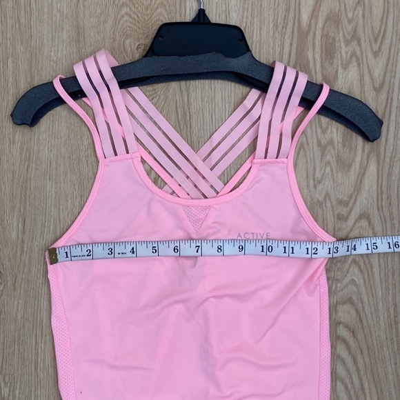 Y2K Sporty Chic Active Strappy Tank Top Soft Pink Athleisure Fit UK 10 - Picture 5 of 10
